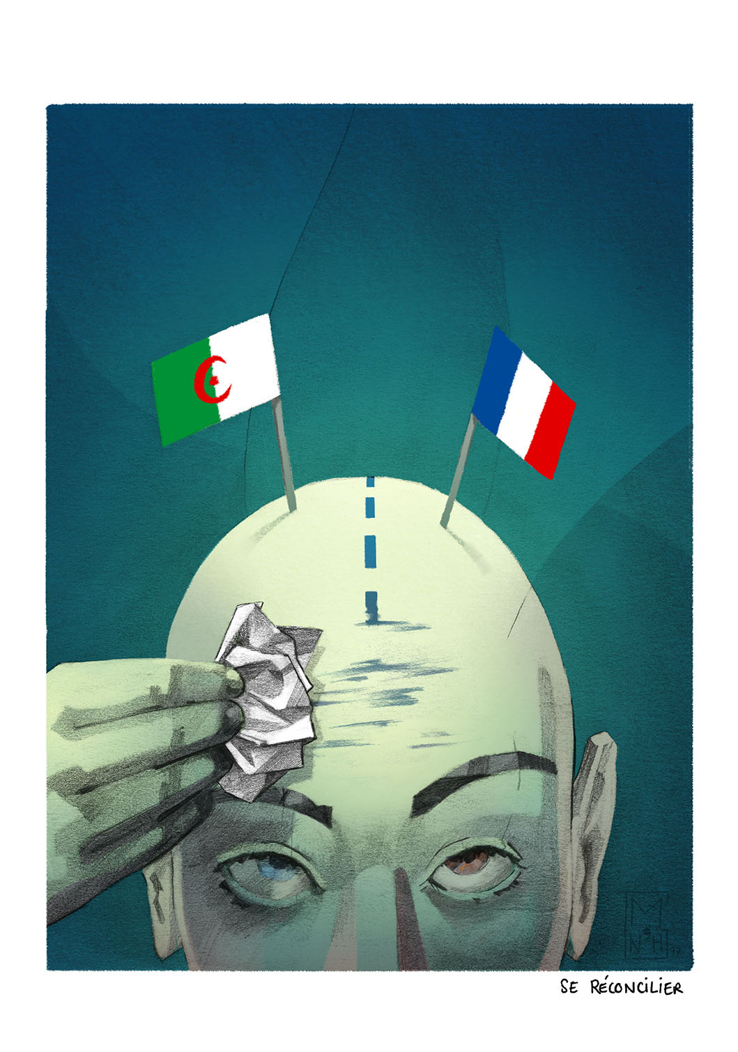 illustration symbolique traîtant d'identité, immigration. 
Illustration sociologique, politique et philosophique.