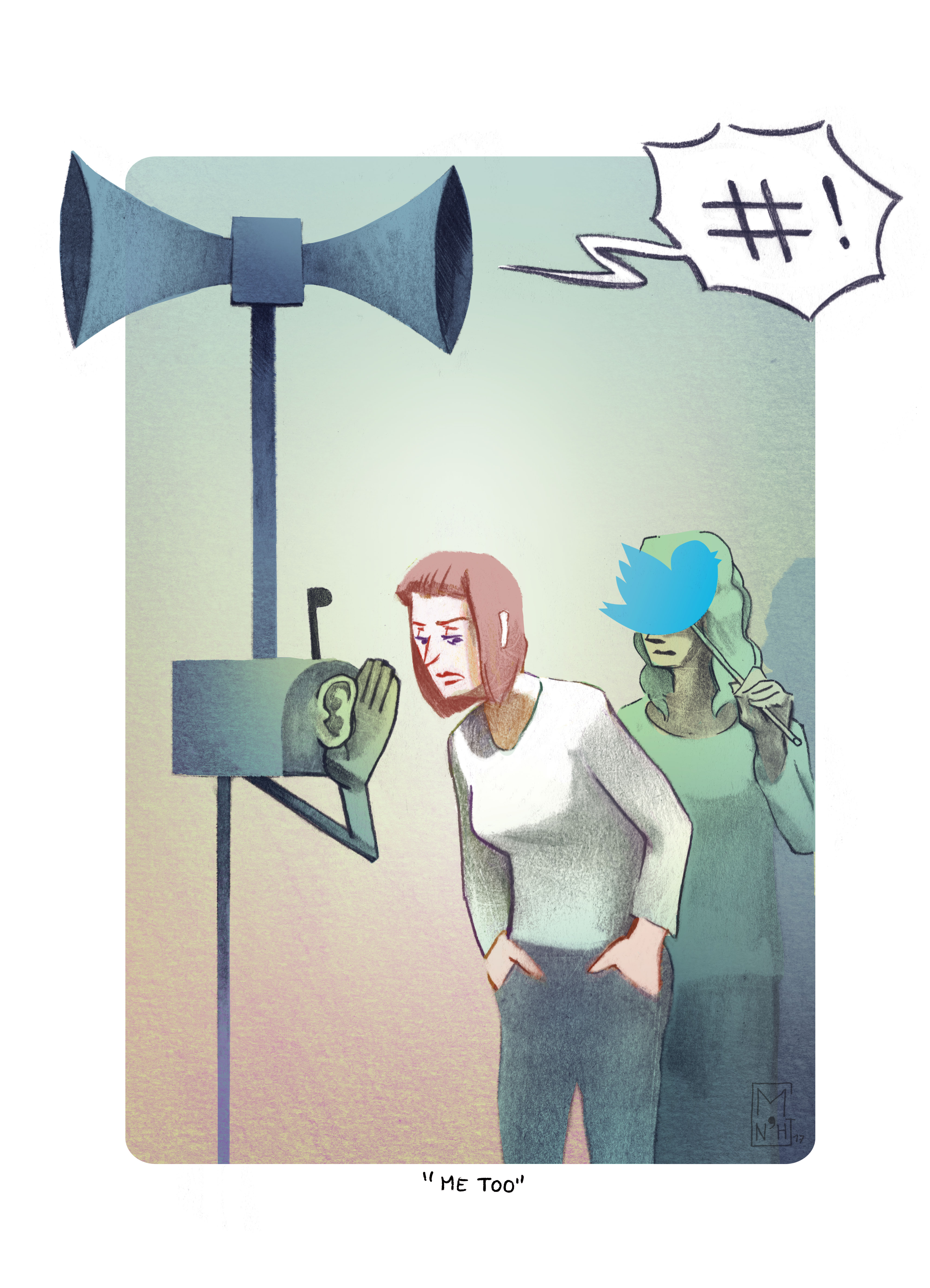 Illustration de presse, actualité politique, tweeter et féminisme. 