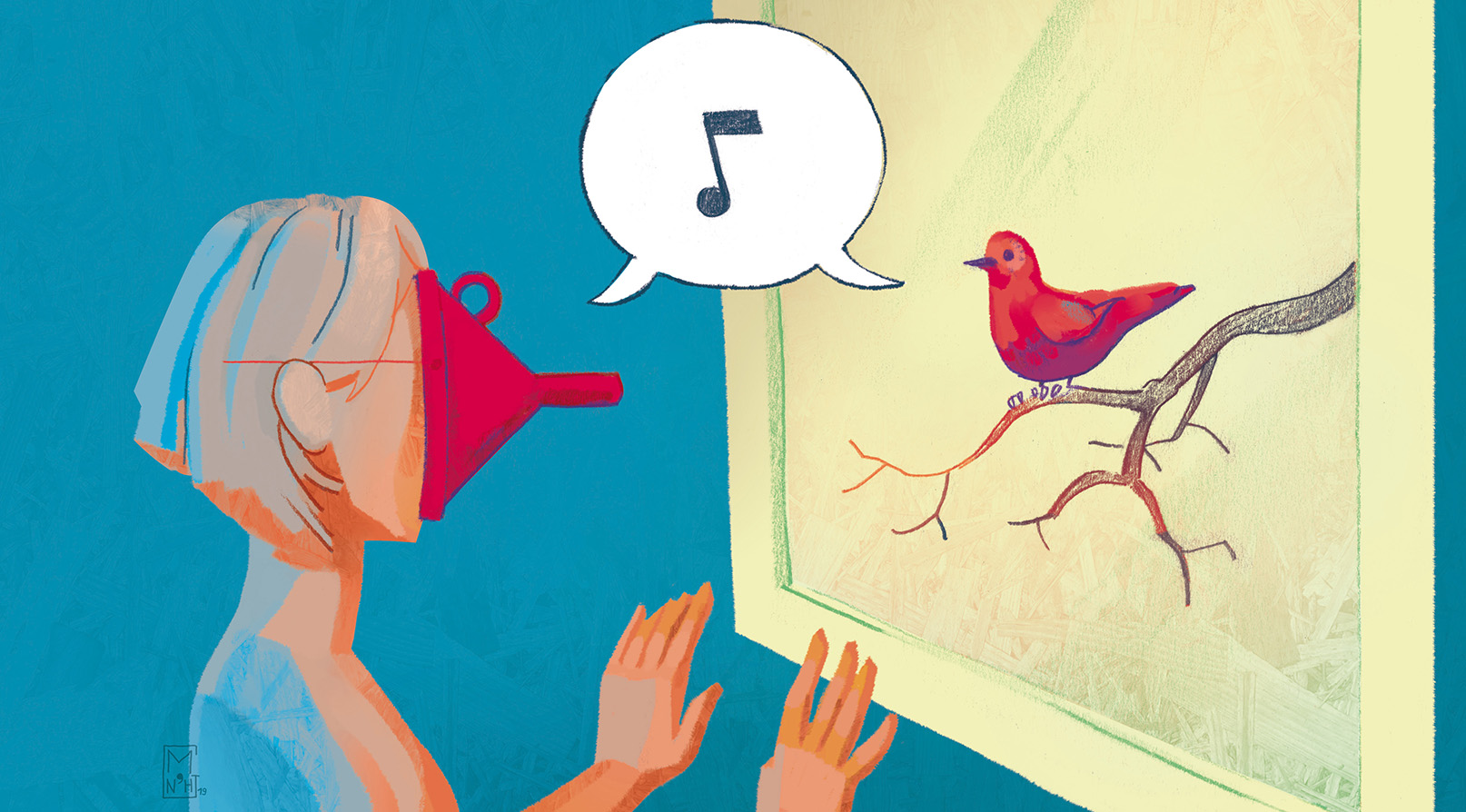 illustration de presse symbolique. 
Folie des auteurs de littérature. 
Maladie mentale et duplicité 